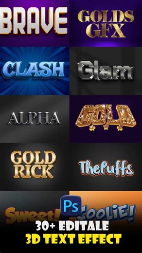 Free Editable 3D Text Effect in Adobe Photoshop