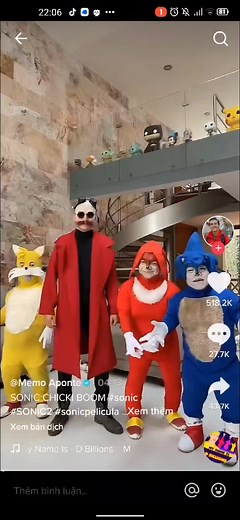 Sonic và Tails nhảy múa trong meme hài hước
