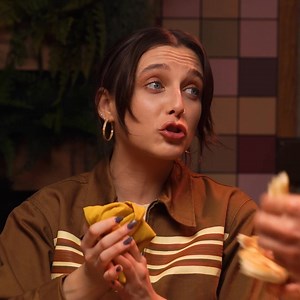 11K views · 135 reactions | Emma Chamberlain talks about her teenage struggles while eating her last meal. | Mythical Kitchen | Facebook