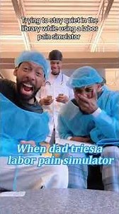 When dad tries a labor pain simulator🤣#babyshowergames #cramps #laboranddelivery #contractions