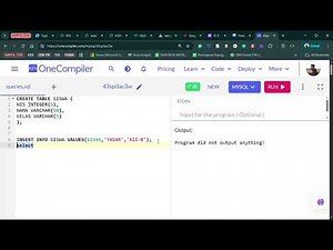 TUTORIAL QUERY SQL CREATE, INSERT, SELECT PADA ONE COMPILER