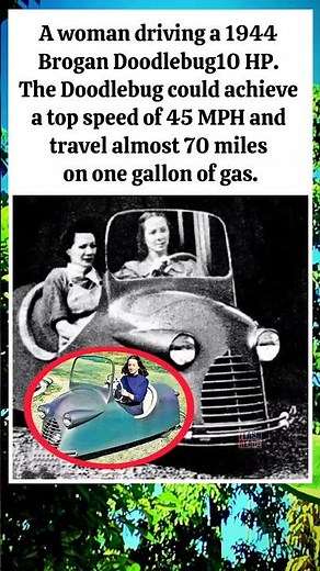 A woman driving a 1944 Brogan Doodlebug 10 HP. The Doodlebug #shorts
