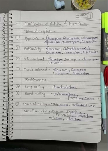 classification of sedative and hypnotics drugs #rrb pharmacist #trending shorts👍