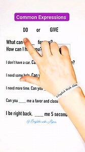 13K views · 322 reactions | DO or GIVE 邏 #englishlesson #verbs #phrases #englishwithalina #easyenglish #ESL #English #expressions #improveyourenglish #basicenglish #beginnerESL #grammar #learning #Englishtips #ESLTEACHER #learning #eslteacher #viral #videolesson #Easy #learn #speakenglishonlinelessons #learnonline #OnlineLearning #teacher #teaching #TESOL | English With Alina | Facebook