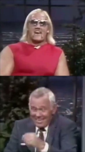 Hulk Hogan's sheer size meets Johnny Carson!