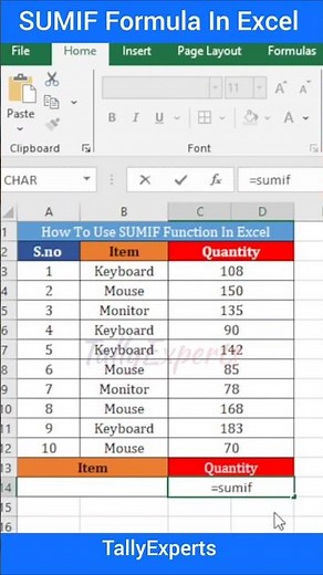 SUMIF Formula in excel | advanced excel tutorial #excel #exceltips #viral #shortsfeed #shortvideo