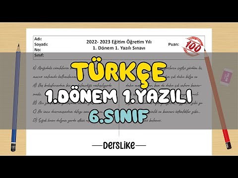 6. Sınıf Türkçe 1.Dönem 1.Yazılı Soruları #2023