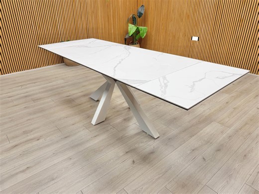 Furniture Village 'glacier' White Ceramic Top 160cm Extending Dining Table - Etsy