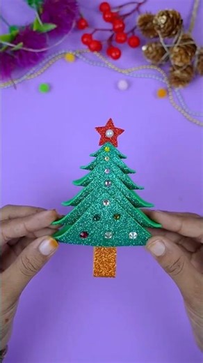 Handmade Glitter Foam Christmas Tree | Easy Christmas Craft Tutorial