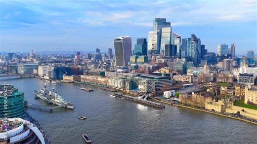 City of London Financial District – 4K Cinematic Video of Modern Skyline