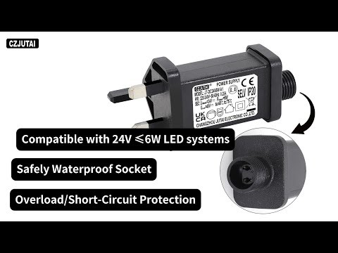 123456789🎄 Christmas Lighting Power Supply UK CZJUTAI JT-DC24V 6W U460