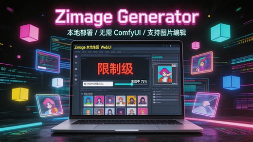 z-image 本地一键部署 实现图片自由 脱离臃肿的 ComfyUI SeSe 图片随便生成 zimage zimage turbo 图片生成模型