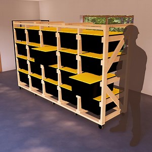 Modular 27-gallon DIY Tote Rack Plans, Sturdy Wooden Shelving Unit for 20 Totes, Mobile Design for Efficient Garage Organization Solution - Etsy