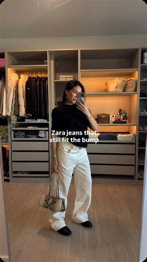 Claudia Lozano on Instagram: "Proof you don’t always need maternity jeans. These Zara jeans have been my go-to throughout pregnancy — comfy, flattering, and still my style. Which one’s your favorite? 🤍 🧷 Zara Jeans Reference Codes: 1. 8727/220 2. 6840/246 3. 4470/203 - zara jeans, zara denim, zara outfits, zara low rise jeans, pregnancy jeans, maternity style, non maternity jeans, bump friendly outfits, pregnancy fashion, low rise denim, stylish pregnancy, zara try on, pregnancy 