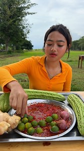 Eating green magon with chili salt #mukbang #eating #reelviral | Primitive Art