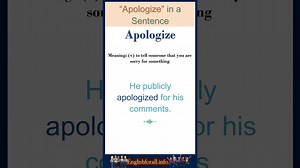 Apologize Meaning Apologize in a Sentence Most common words in English shorts