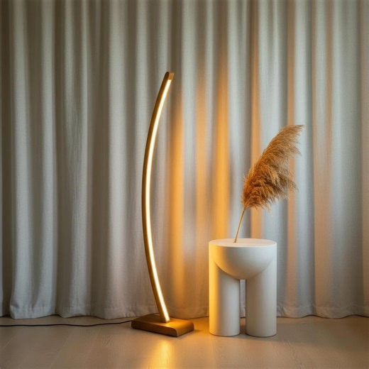 Wooden LED Curved Floor Lamp : Floor Lamps,wood Floor Lamp,modern Floor Lamp,tall Floor Lamp,home Decor Lighting - Etsy