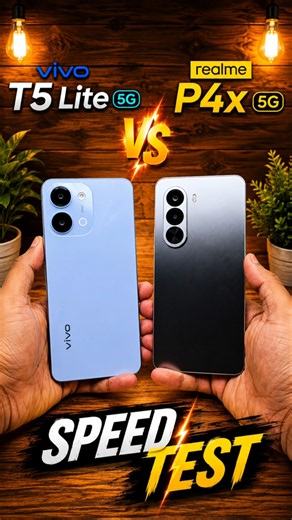 Vivo T5 Lite 5G vs Realme P4x 5G - Speed Test #shorts