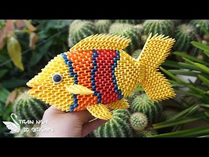 DIY paper fish , home showpiece P1 | Hacer un pez de origami en 3D