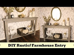 DIY Rustic Entry Table//DIY Farmhouse Table//DIY Sofa Table// DIY Buffet Table