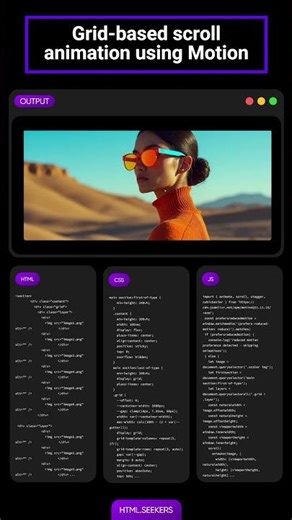 Grid-based scroll animation using Motion 🚀