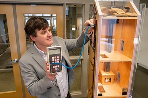 8.5K views · 49 reactions | Radon can be an issue for homeowners, but how exactly does the dangerous gas make its way from the source into our livable spaces? A Virginia Tech professor uses this Heat, Air, and Moisture house to demonstrate building physics and visualize how radon can flow from a building's foundation into the air. | Virginia Tech | Facebook