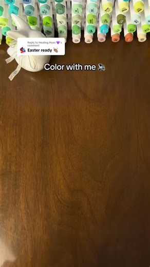 Replying to 💜 ASMR coloring 🔉Easter Bunny 🐰 This coloring page is part of my 40 pages Cute Easter coloring book 🐰🎀🐣 The marker 27 | Colorwithrosey