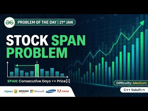 Stock Span Problem | GFG POTD 21st Jan | C++ Solution