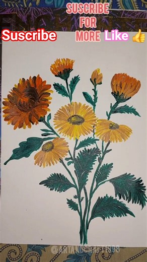 flower acrylic painting||Step by step painting for beginners|#viral #art #drawing #painting #shorts