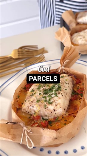 Isabelle Dunn on Instagram: "MEDITERRANEAN COD PARCELS 🇫🇷🐟🍅 Inspired by my friend’s dad, Michel, this is my take on his quietly brilliant dish where everything cooks together, gently and simply. Thinly sliced potatoes soften in a tomato base, the cod is added at the end so it stays perfectly flaky, and the open, accordion-style baking paper parcels keep the heat soft and even. Rustic, unfussy, and full of flavour - my kind of cooking. 📍 SAVE this post to make it later 📧 Comment “RECIPE” an