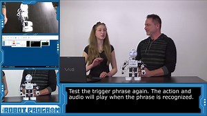 Programming robots to move is fun and educational. Kyra programs JD Humanoid to do The Dab! | EZ-Robot | Facebook