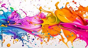 Colorful abstract paint splashes creating a dynamic and lively background, Stock Video