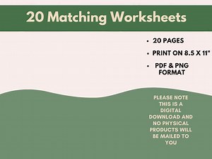 Printable Matching Worksheets, Match the Picture, Kindergarten Preschool Activity, Busybook, Educational Pages - Etsy UK
