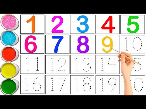 123456789 Counting - Write & Read Numbers 1 to 20 For Kids - Learning Numbers & Colors