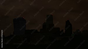 Big City Skyscrapers Power Outage Blackout City of London Stock Video
