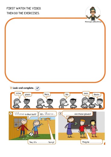 Possessive Pronouns free worksheet