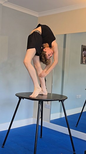 Contortionist, Aerialist, Dancer | Vanessa Quist (Luke's mum) on Instagram: "Destination unknown! 🎶 Had a great training session with @mia_contortion working on our duo as well as solo contortion act 👏 Tickets are still available. Will post the link in my story and you can also find it in my Linktree on my bio! Don't miss out 😃 🩳 by @imagescostumes #contortion #extremeflexibility #boycontortionist #contorsion"