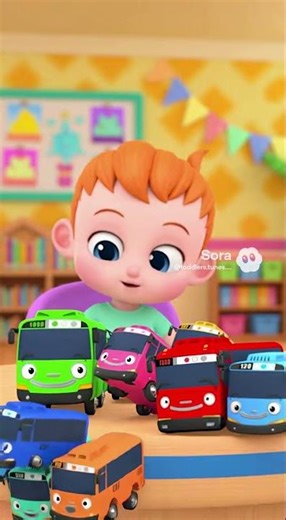 Ten Little Buses Song for Kids 🚍✨#shorts