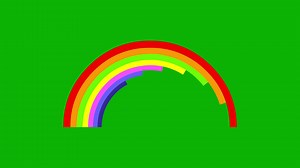 Download Rainbow with clouds 2d animation, motion of rainbow, animated weather icon, summer symbol on green screen background 4k for free