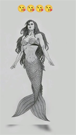 Sirf pen se itni realistic drawing? 😳 Believe nahi hoga! #anime #animeart #animedrawing # mermaid