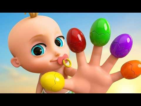 Learn Colors with Finger Family & Surprise Eggs🥚Johny Johny Yes Papa - Gumball Machine - Kids Songs