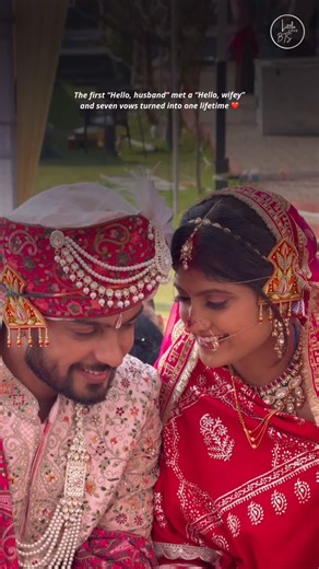 Little Love BTS- Wedding Content Creator on Instagram: "In the middle of sacred vows, they found their forever in a quiet hello ❤️ Shot & edited by: @littlelove.bts Couple: @naman_ki_rit . . . . . . . . . . . . . . . #littlelovebts #namankirit #hellohusband #hellowifey #12yearsoflove"
