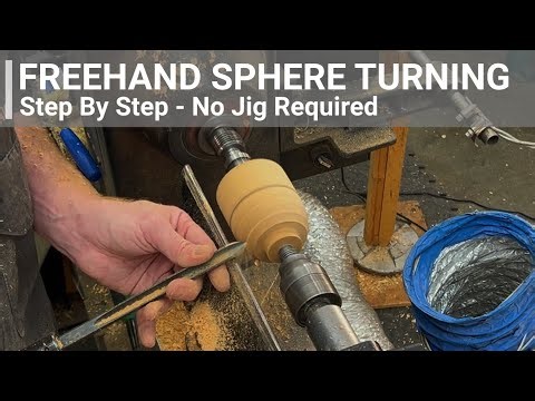 Turning a Wood Sphere Freehand - No jigs, Just geometry