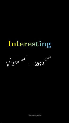 TheMathsMatrix on Instagram: "The Math "Glitch" You Can't Unsee! 🧠✨ Have you ever seen a number play by its own rules? This isn't just a calculation; it’s one of those rare mathematical "coincidences" that makes you question everything you learned in school! In this video, we’re looking at: Whether you're a math whiz or someone who still uses their fingers to count (no judgment here!), you have to admit this is oddly satisfying. Is it a glitch? Is it magic? Or just the beauty of exponents and r