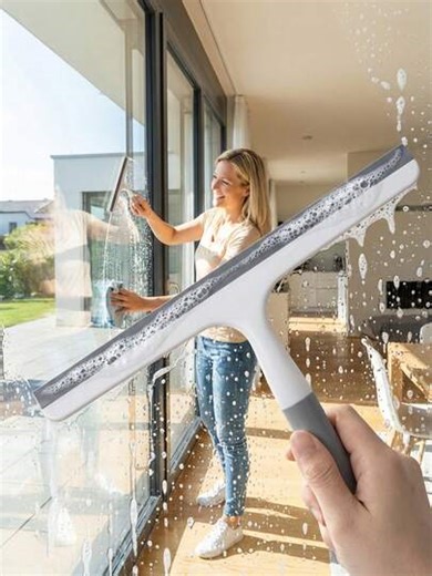 High-Quality Handheld Multi-Functional Widened Scraper, Rapid And Efficient Scratch-Free Durable Glass Cleaning Brush, Glass Wiper For Bathroom Shower Door, Window, Tile Wall, Car Glass, Water Removal Squeegee, Essential Home Cleaning Tool | SHEIN