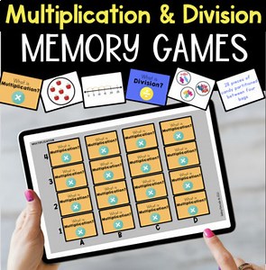 Multiplication and Division Memory Games