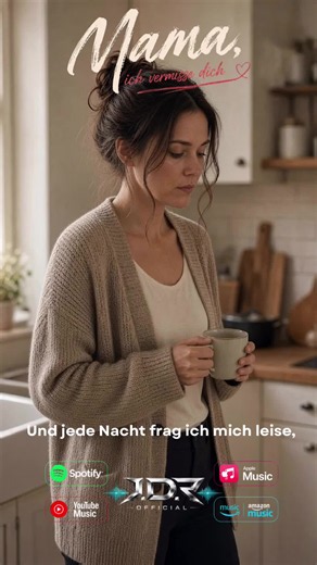 Mama, ich vermisse dich J.D.R Official Dein Platz am Tisch ist leer, doch die Erinnerungen an dich sind überall. 🕊️ Deine Stimme, dein Lachen, deine Nähe – all das fehlt jeden Tag. 🤍 Jetzt auf Spotify, Apple Music, YouTube Music & Amazon Music. #MamaIchVermisseDich #Vermissen #Sehnsucht #Erinnerungen #FürImmerImHerzen