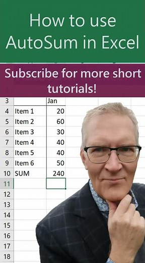 How to use AutoSum in Excel # Shorts