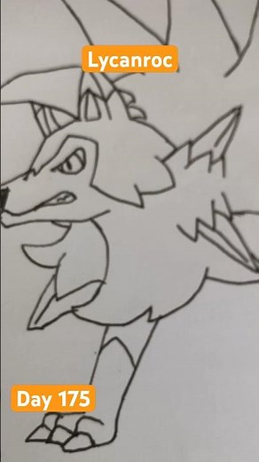 Day 175 of my 1 year drawing challenge how to draw Lycanroc dusk form from Pokémon #pokemon #dusk #p