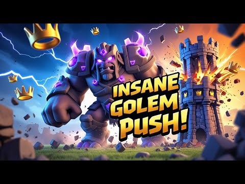 Clash Royale | OP Golem Deck Gameplay – Crushing the Enemy Tower 🔥